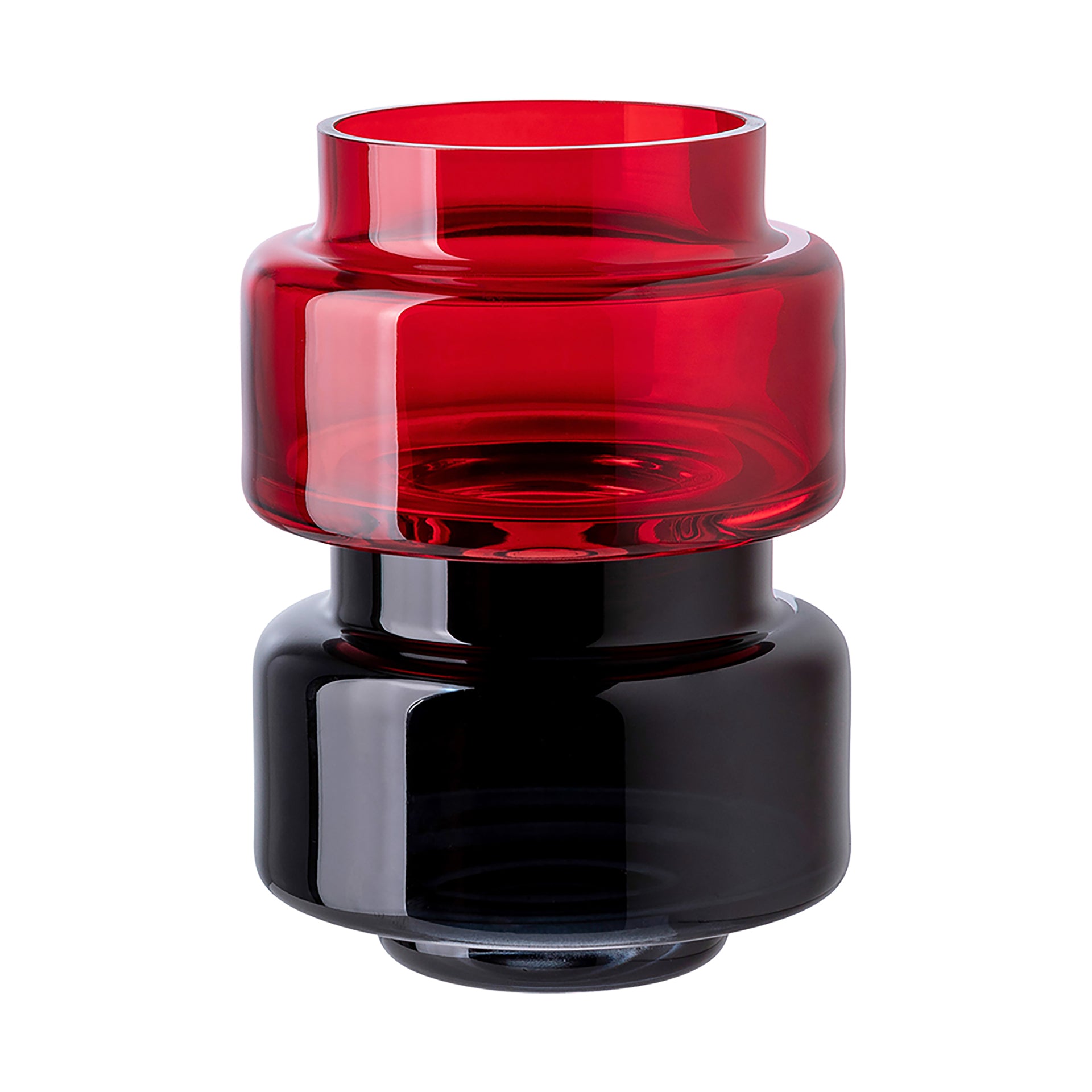 Fink Studio NICE ONE Teelichthalter Glas 2er set rot, schwarz