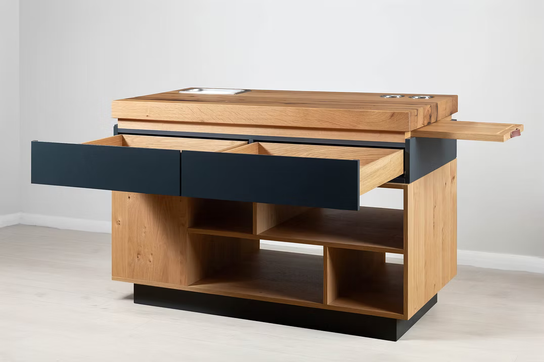 bulbaum "handgemaach" Kücheninsel "kichen woan"