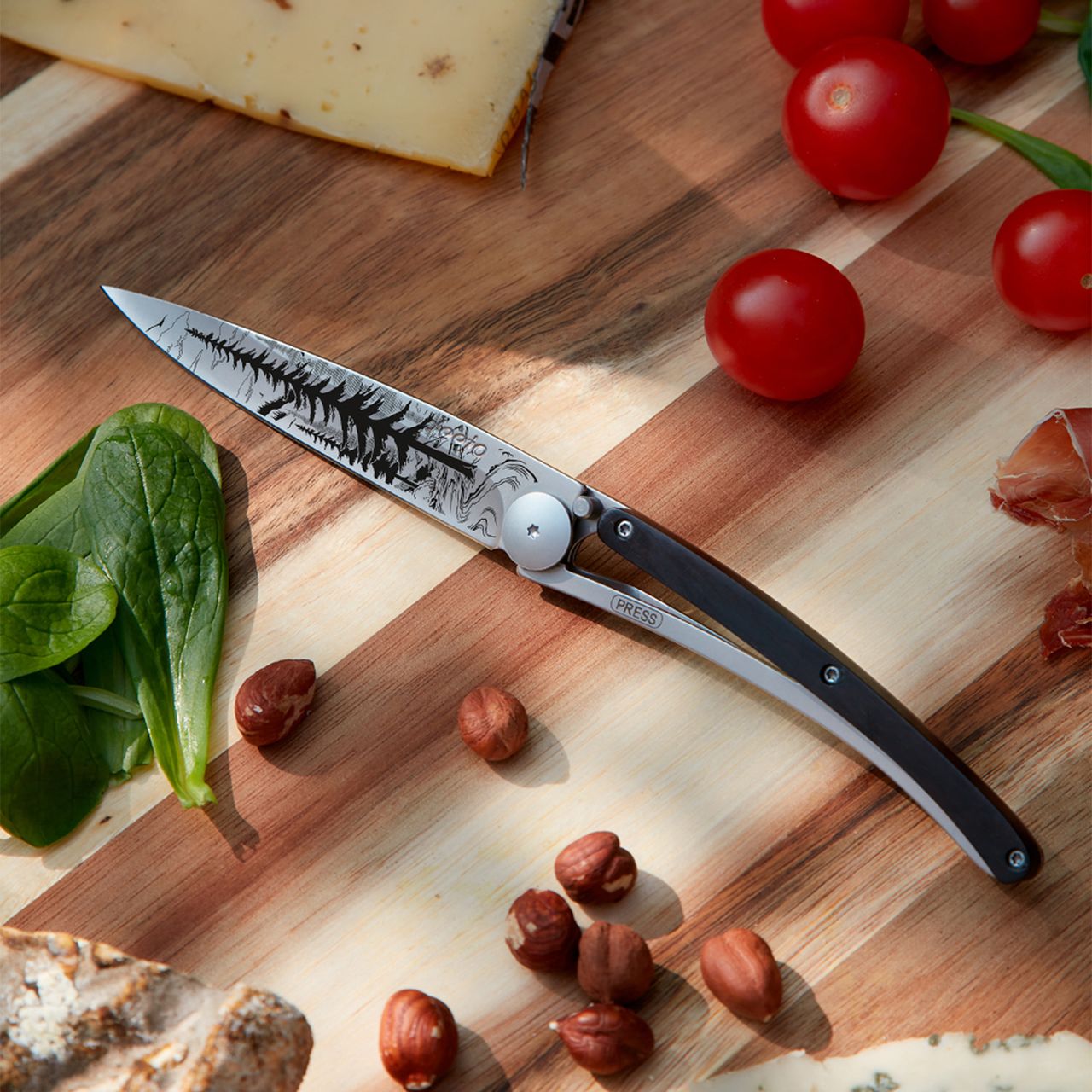 Deejo Taschmesser 37g Titan Ebenholz Wald