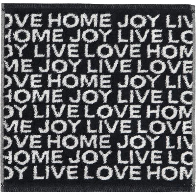 Cawö Seiftücher 3er Set schwarz Home/Love 30x30cm, 100% Baumwolle
