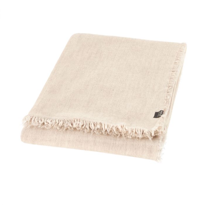 Proflax 8190 Plaid mit Fransen Farbe 110 sand, 130x170cm