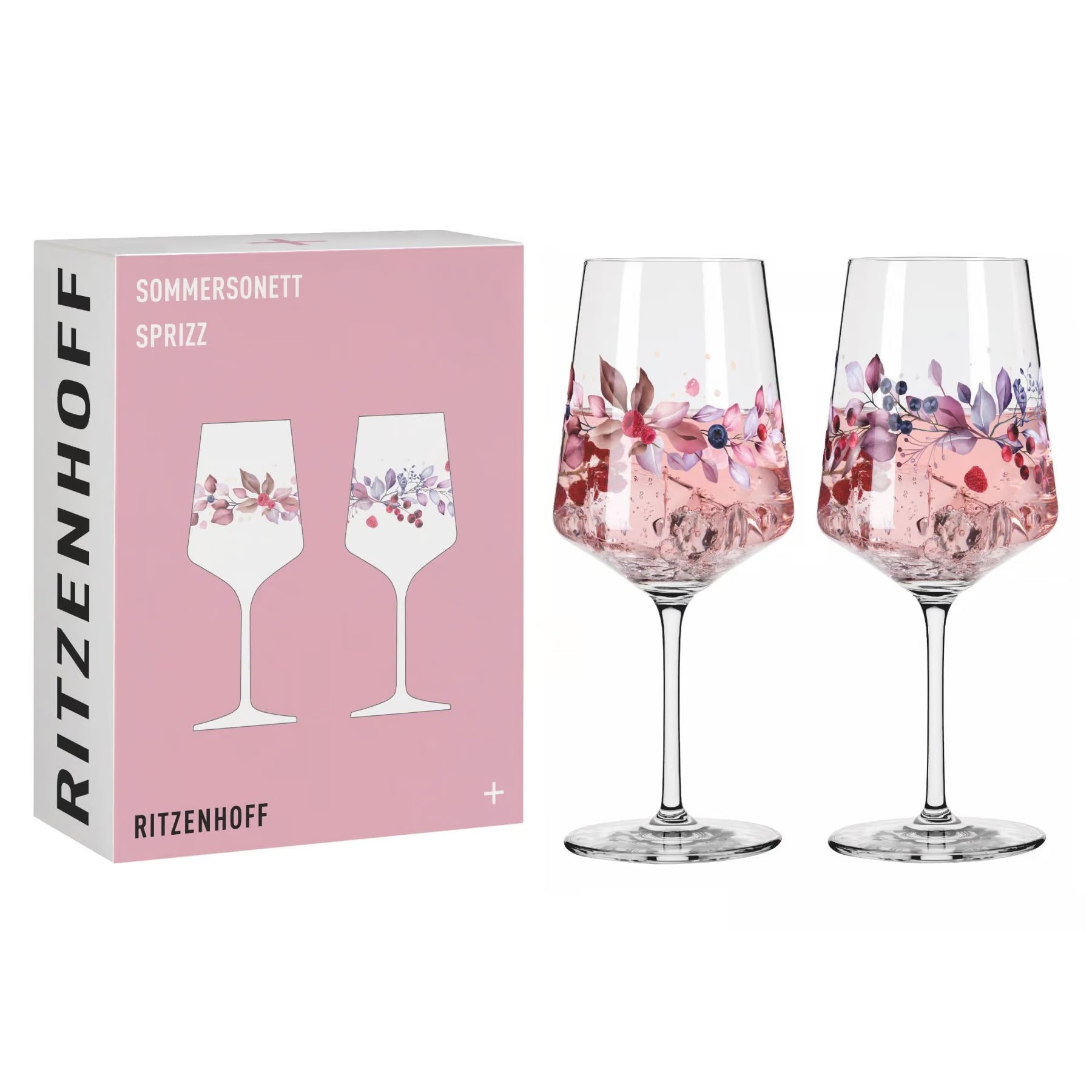 zwei Gläser mit Blumendekor im Geschenkset