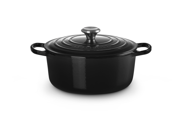 Le Creuset Bräter Gusseisen rund schwarz 24 cm 4.2 l