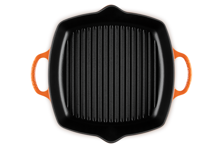 Le Creuset hohe quadratische Grillpfanne ofenrot 30 cm H. 5.8 cm