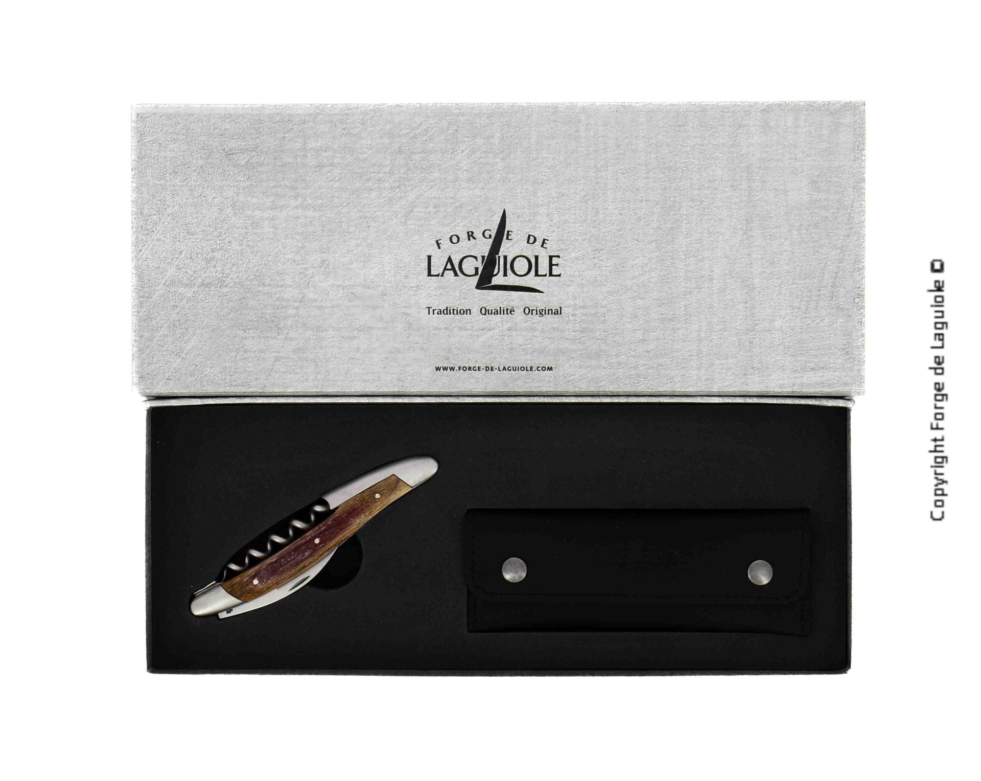 Laguiole Sommelier Messer satiniert mit Griff aus Fasseiche