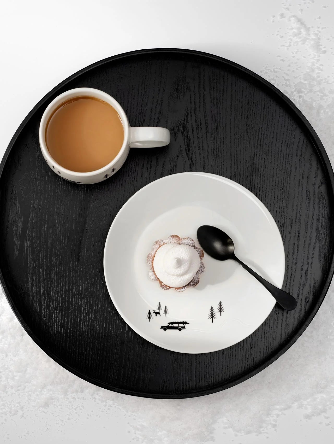 ASA Snow Tracks Dessertteller skidding xmas