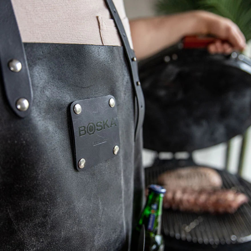 Boska Mr. Smith-Grillschürze Leder Schwarz