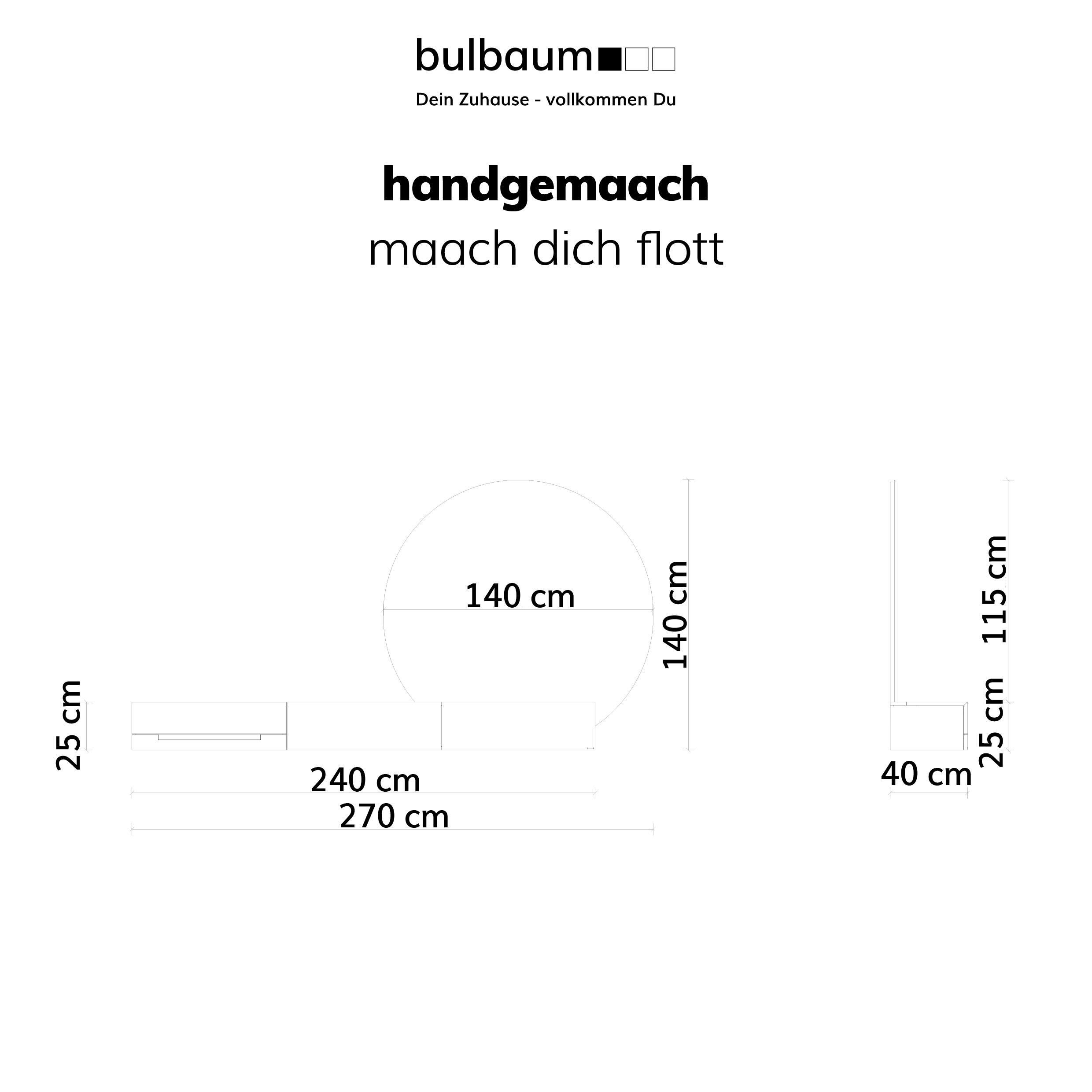 bulbaum "handgemaach" Schminktisch "maach dich flott"