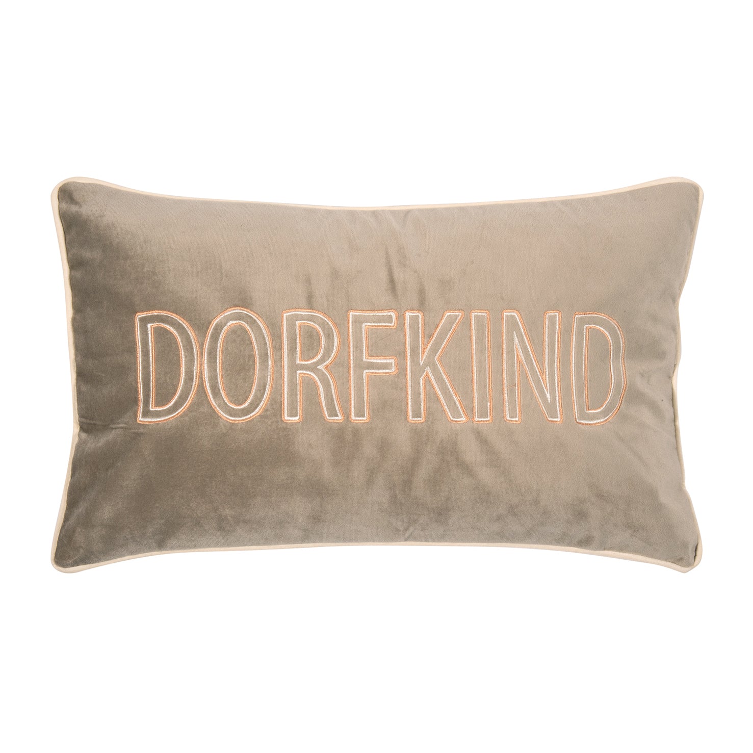 PAD Kissenhülle Letters, Dorfkind orange-taupe, 30x50cm