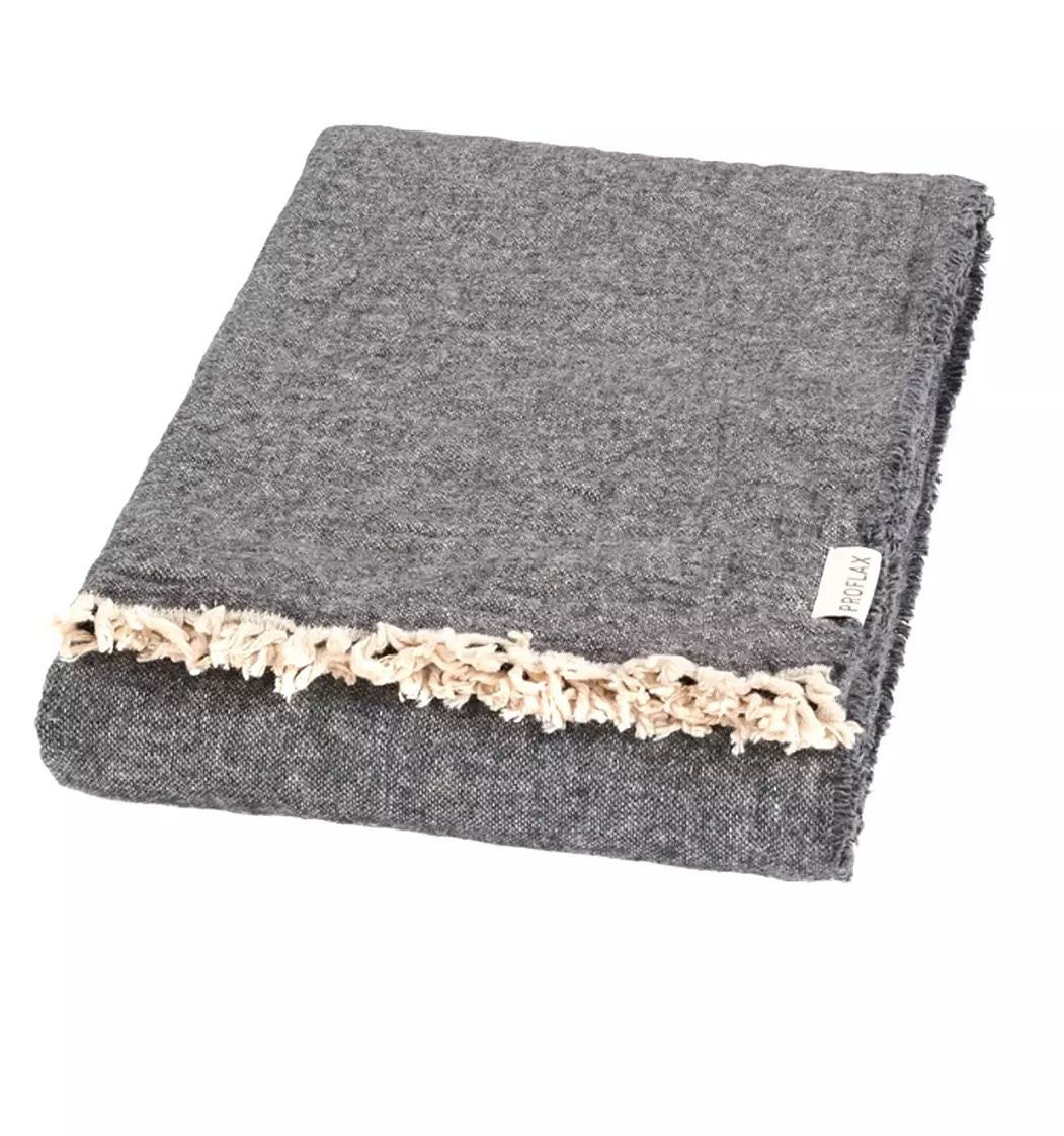 Proflax Wohndecke Italian Wool Mix graphit 135x200cm