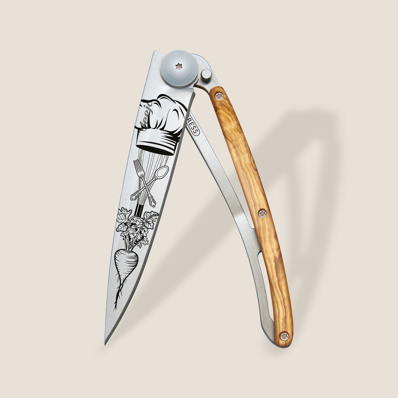 Deejo Taschenmesser 37g Olivenholz Chef