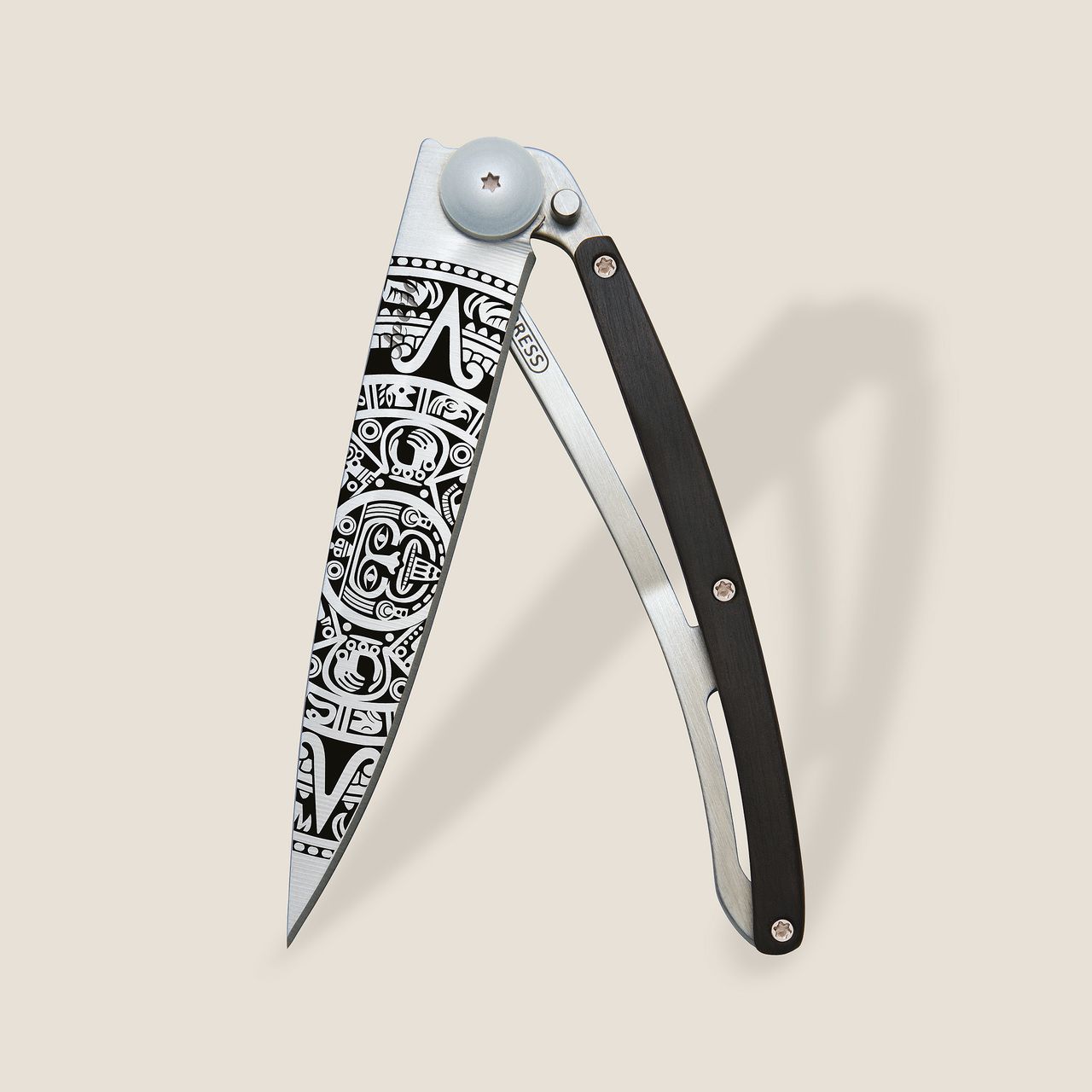 Deejo Taschenmesser 37g Ebenholz Aztekische Sonne