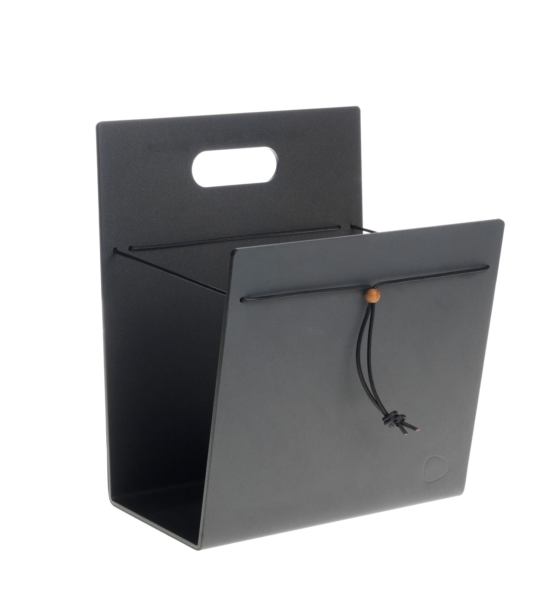 LindDNA Magazinhalter Leder Nupo Alu Anthracite Größe M 31 x 25 x 11 cm