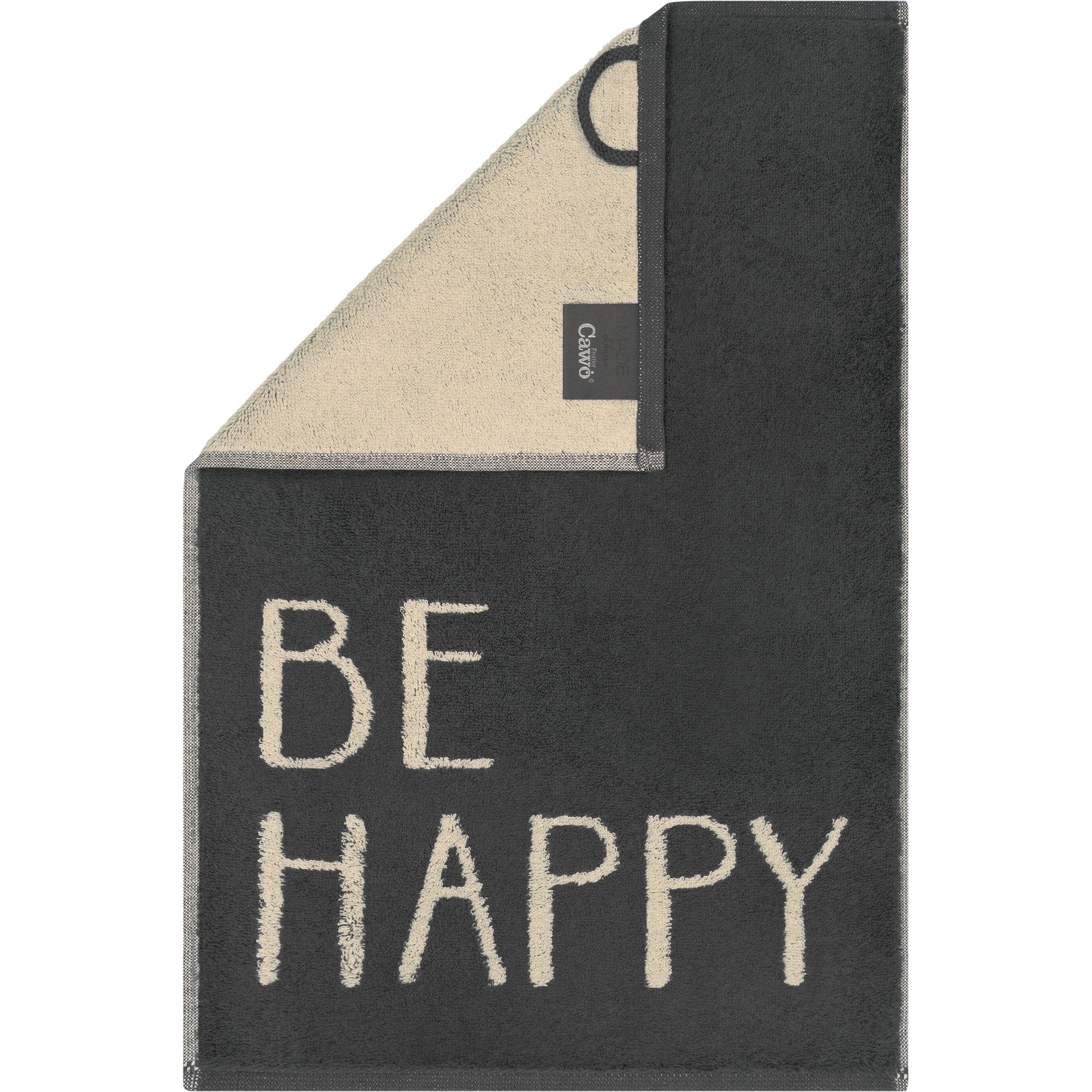 Cawö Postcard Towels " be Happy", 30x50cm