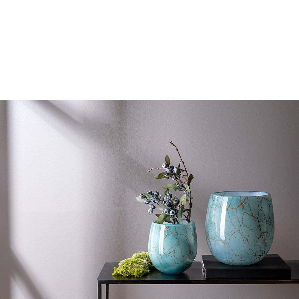Fink Living Cosmic Windlicht grün-gold, h 22cm