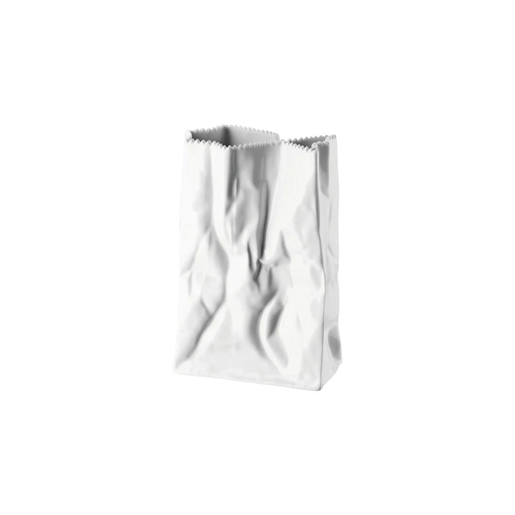 Rosenthal Tütenvase weiß glasiert, 19 cm