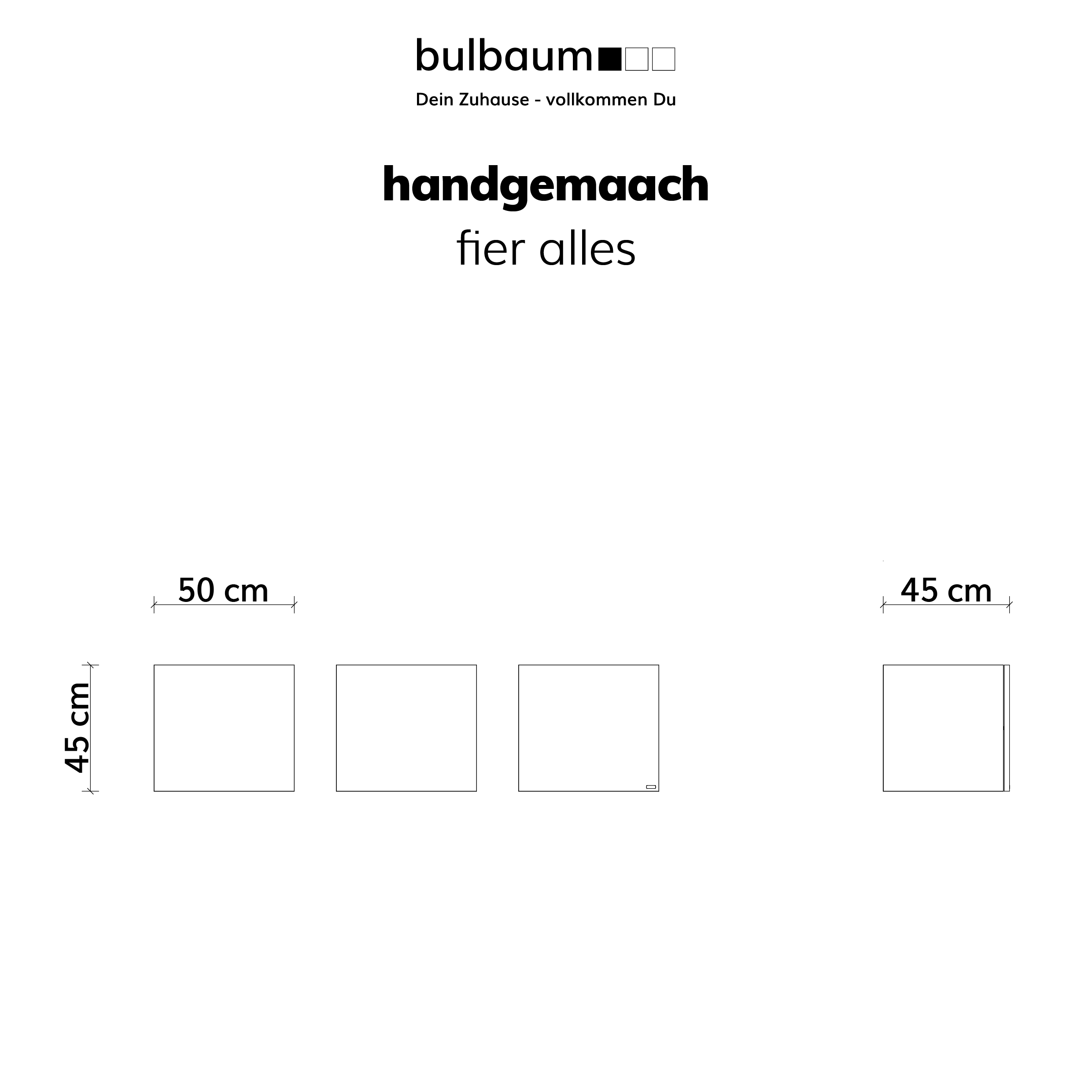 bulbaum "handgemaach" Wall-Cubes "fier alles"