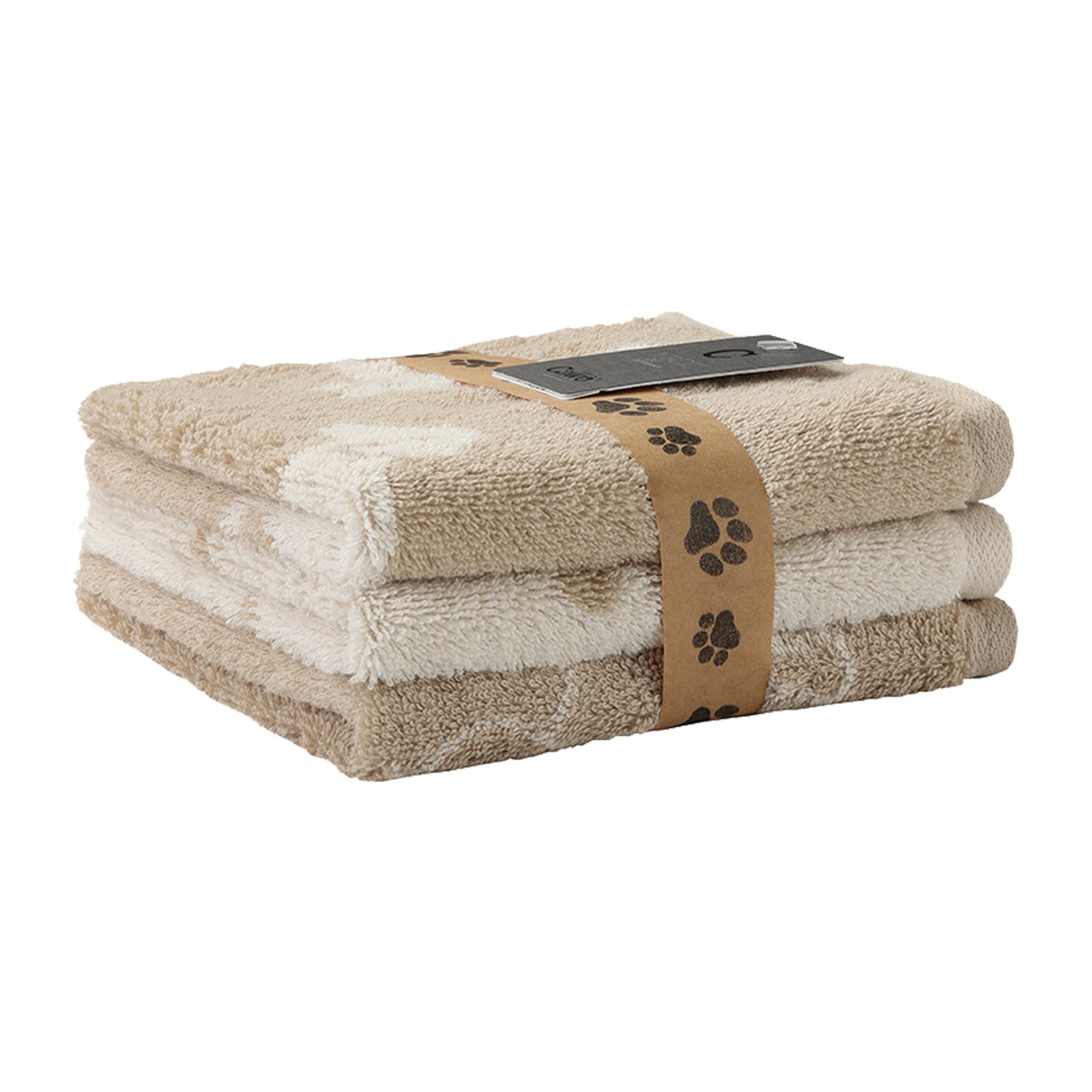 Cawö "We love dogs" Seiftücher 3er Set, 30x30cm, Mix Fb. 33 sand