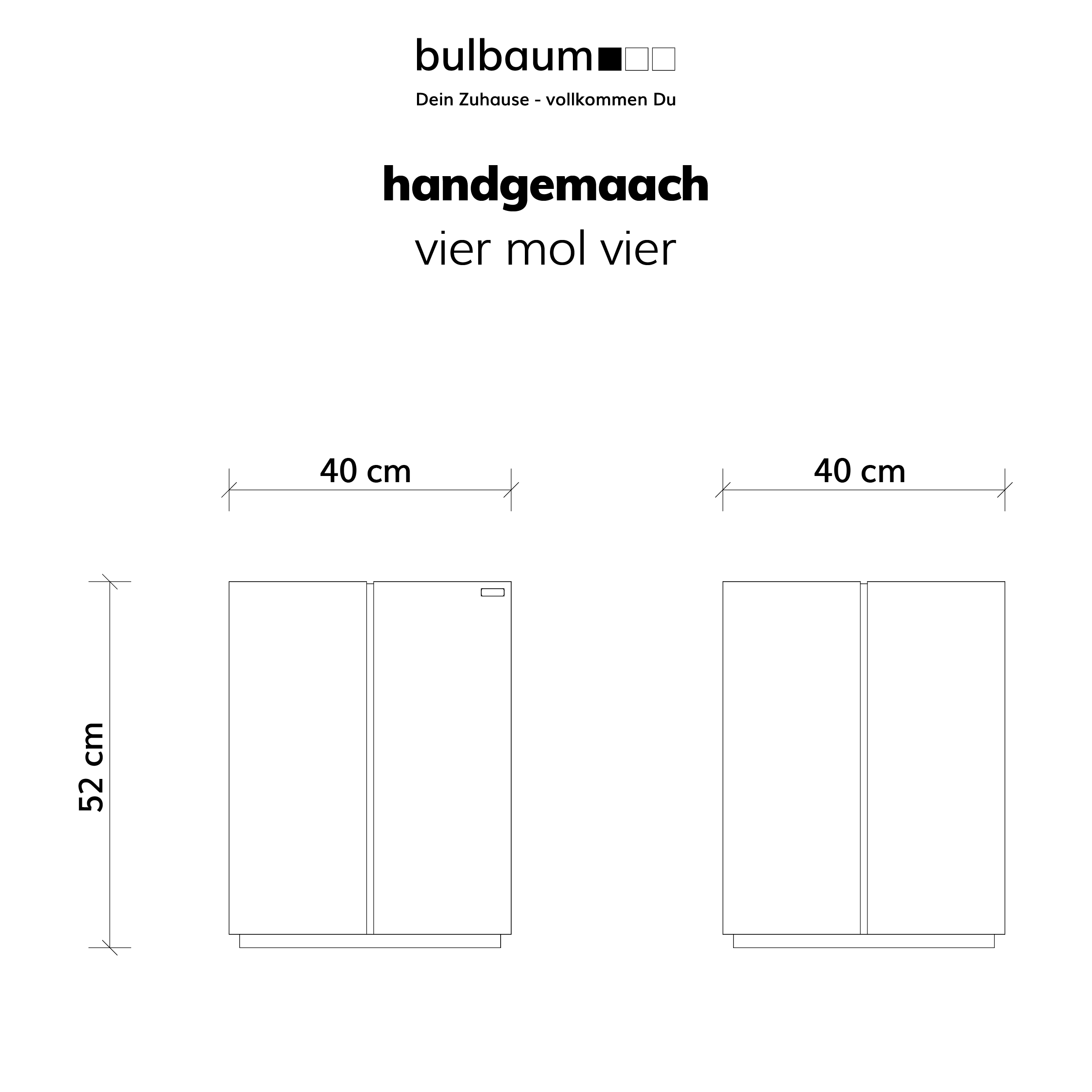 bulbaum "handgemaach" Beistelltisch "Vier mol Vier"