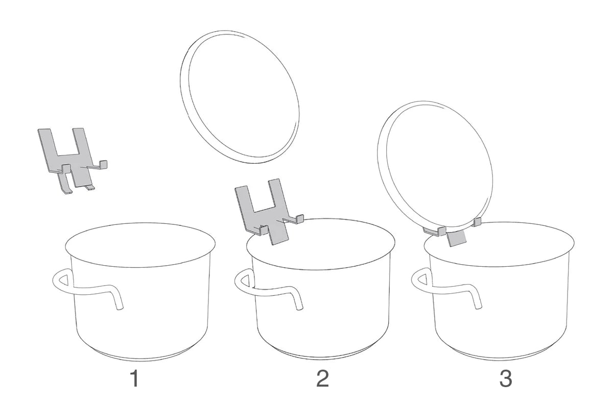Topfi der Deckelhalter für Pfannen und Töpfe