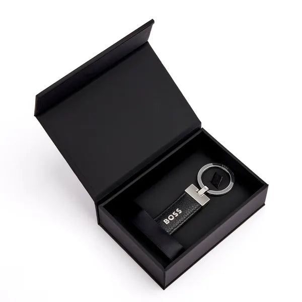 BOSS Schlüsselring Classic Grained Black