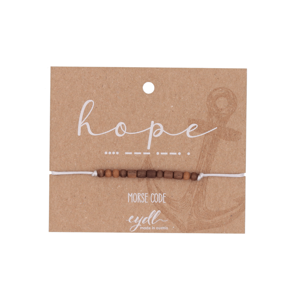 Eydl Morse Code "Hope" Armband Nussholz grau