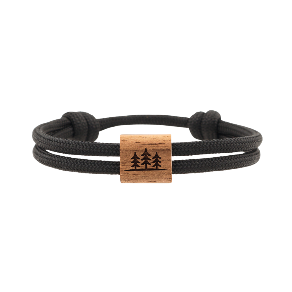 Eydl Kona "Bäume" Armband Paracord schwarz