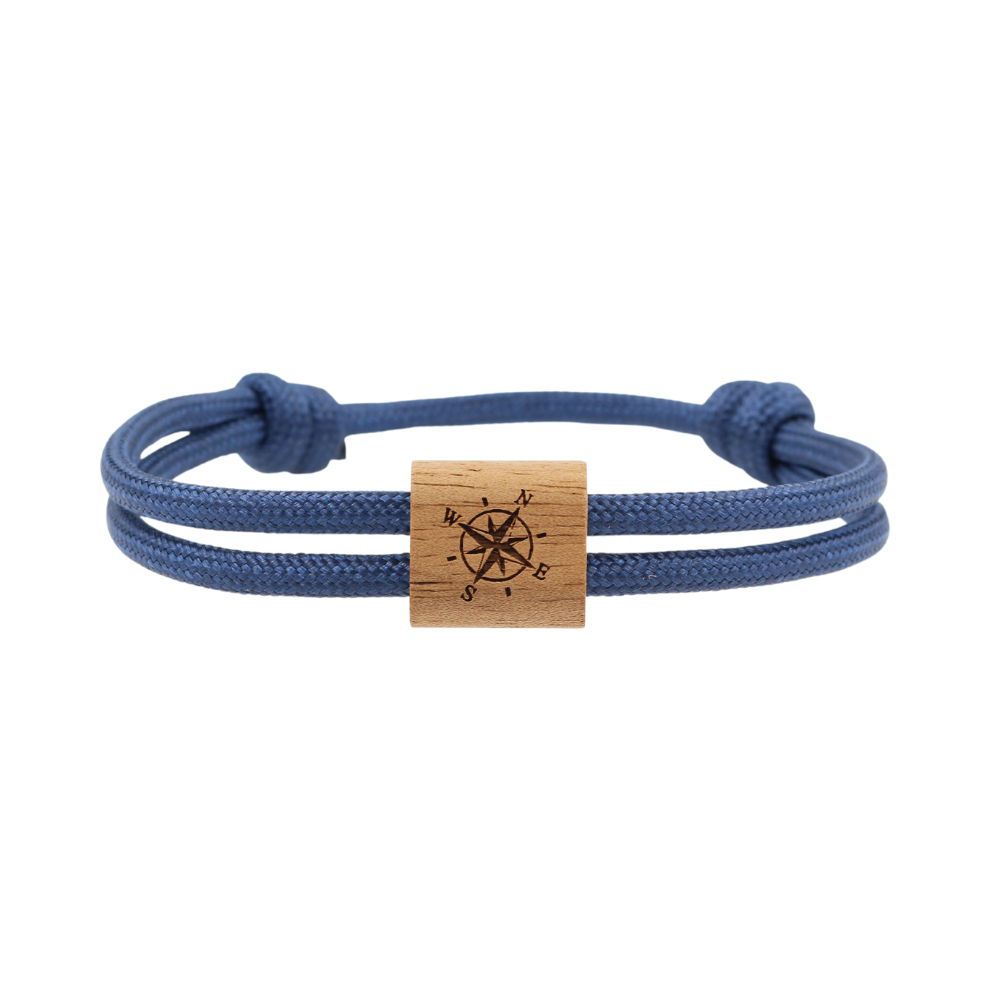 Eydl Kona "Windrose" Armband Paracord dunkelblau