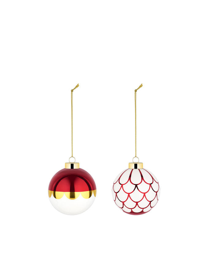 Alessi Delight Weihnachtskugel 2er, ⌀ 6cm