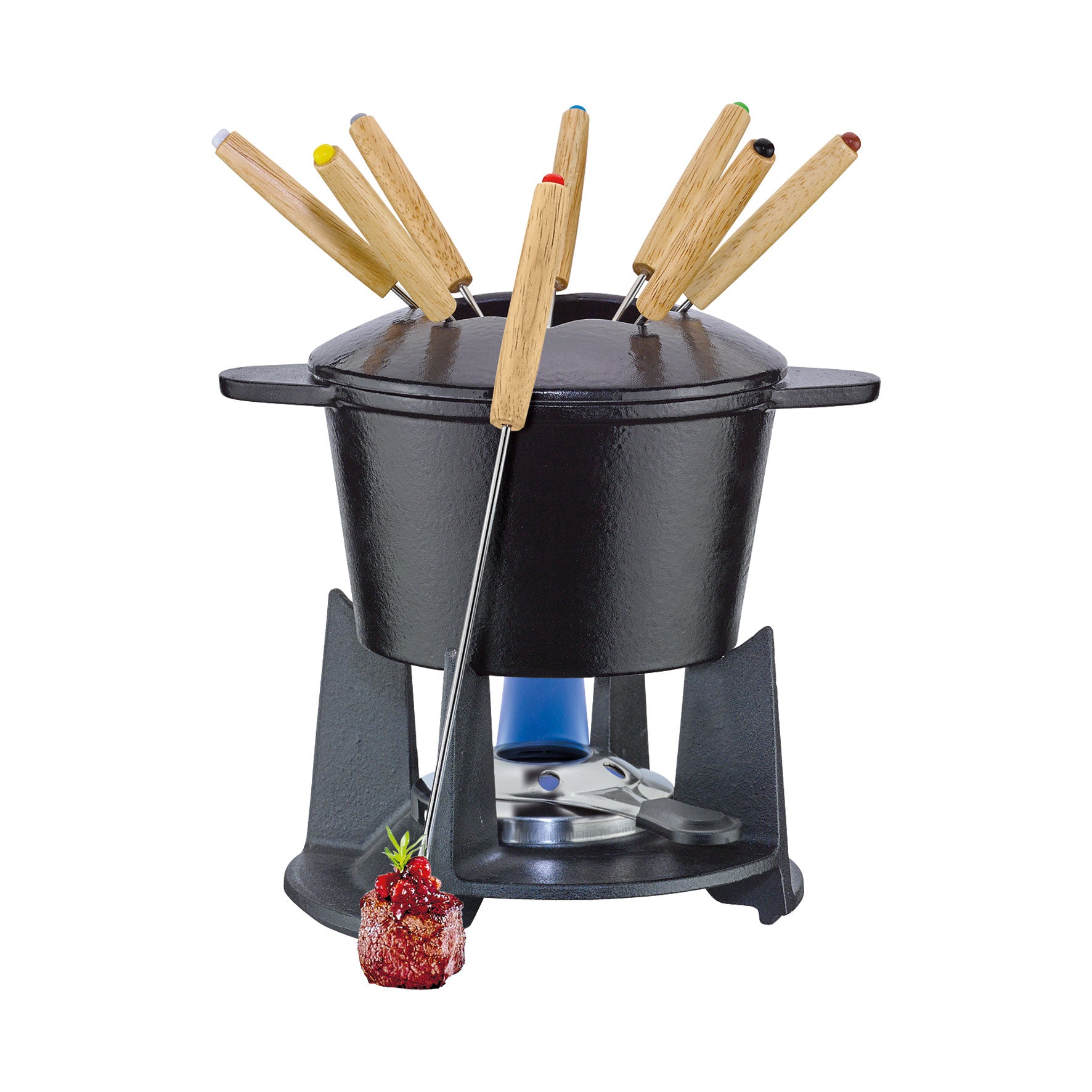 Spring FONDUE Fondue-Garnitur GRENOBLE 16cm schwarz matt