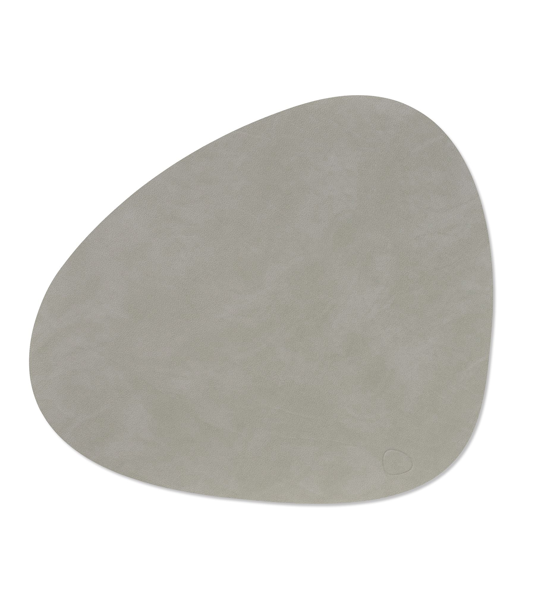 LindDNA Tischset Leather Nupo light grey Curve L 37 x 44 cm