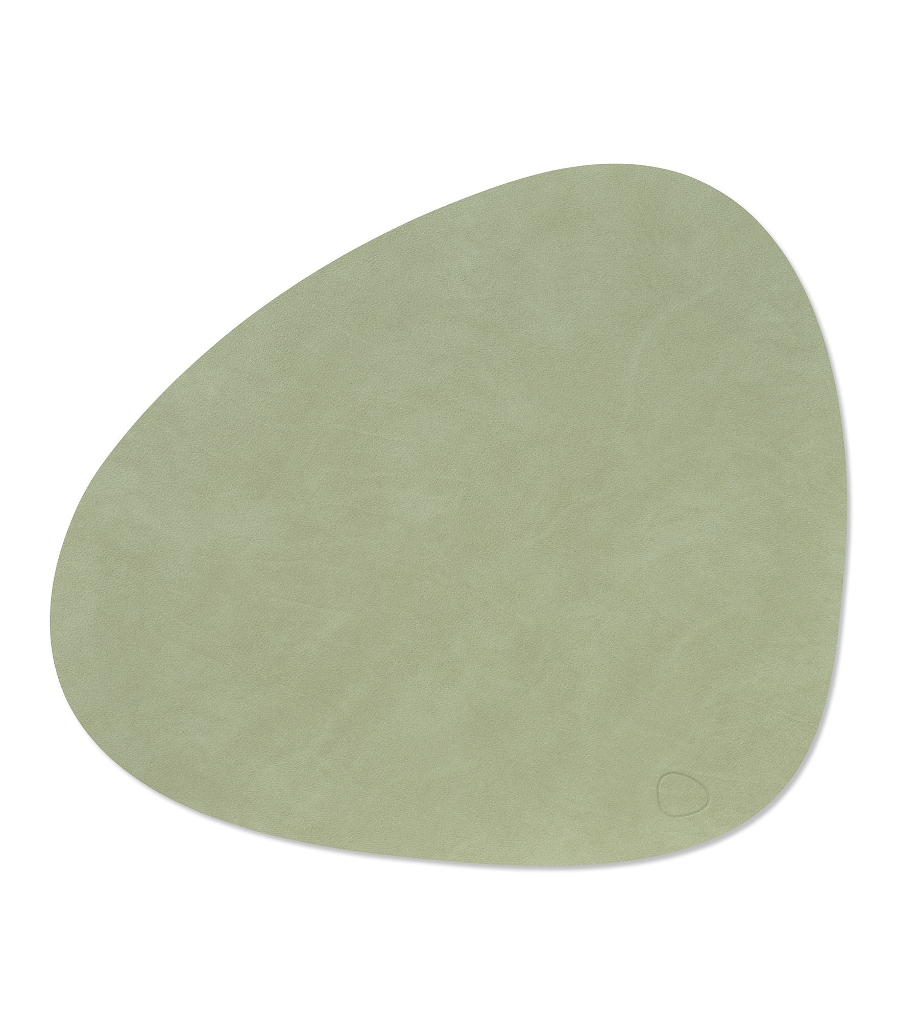 LindDNA Tischset Leather Nupo olive green Curve L 37 x 44 cm